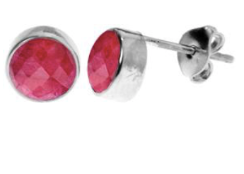 Ruby Round 6mm Stud Earrings