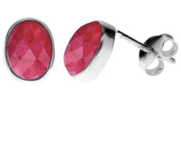 Oval Ruby Stud Earrings