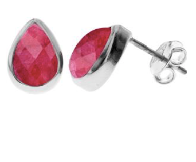 Teardrop Ruby Stud Earrings