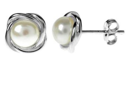 Pearl Knot Stud Earrings