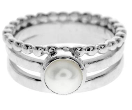 Triple Band Pearl Stacking Ring