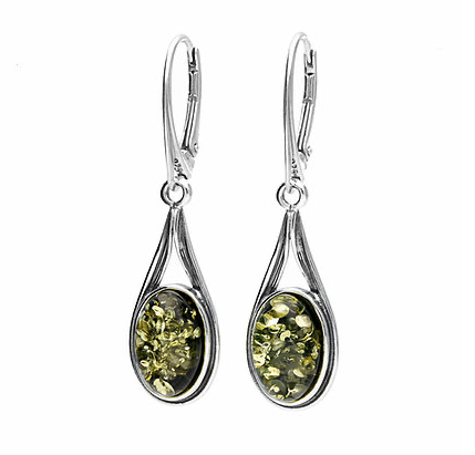 Cleo Green Amber Drop Earrings