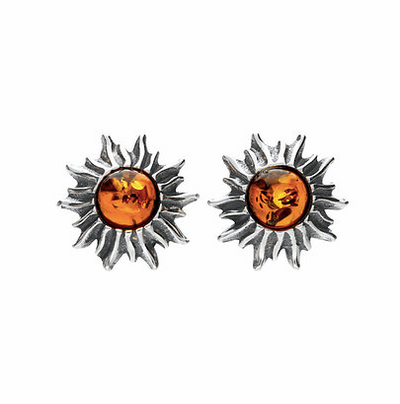 Amber Sun Stud Earrings