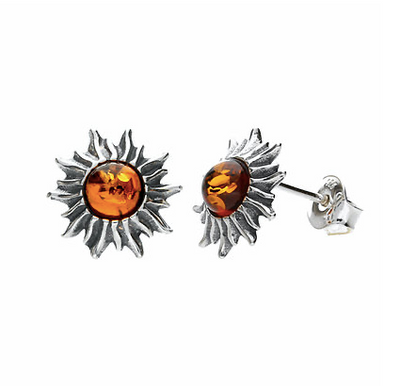 Amber Sun Stud Earrings