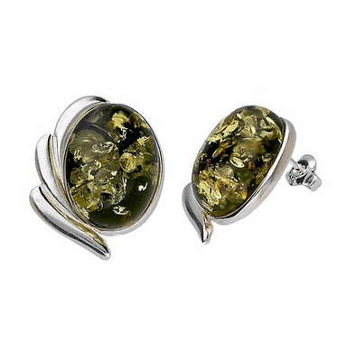 Tara Green Amber Stud Earrings