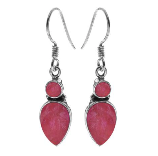 Ruby Large Tear Drop Earrings