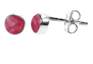 Ruby Small Round Stud Earrings
