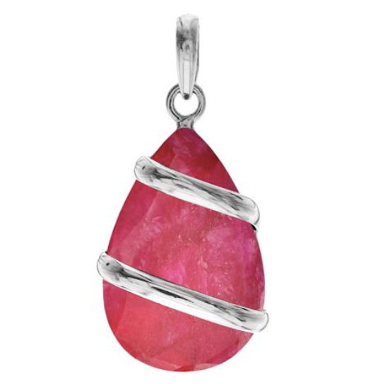 Ruby Wrap Over Teardrop Pendant