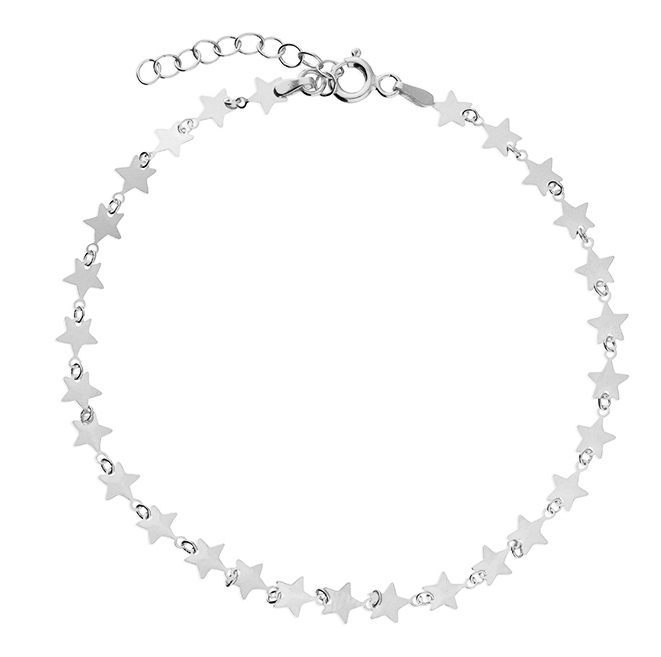 Seeing Stars Silver Ankle Bracelet