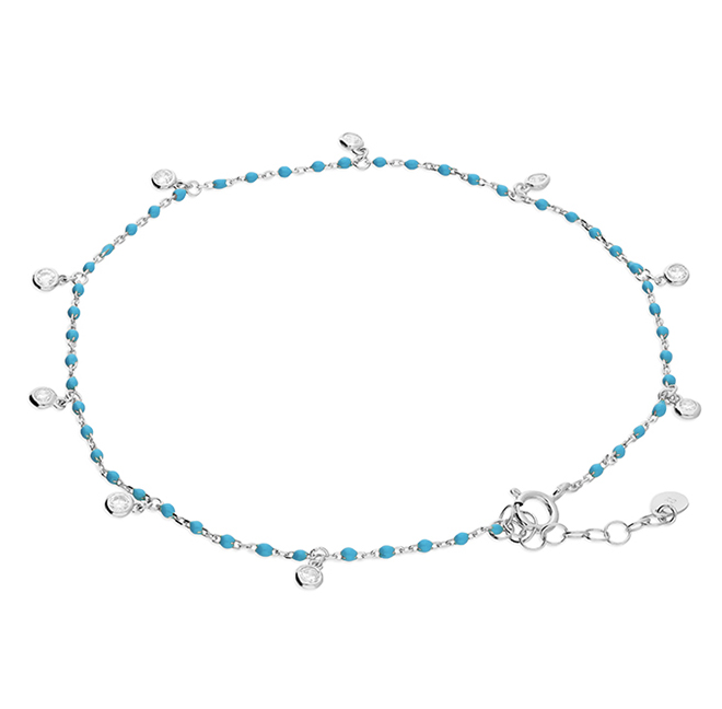 Turquoise Crystal Ankle Bracelet
