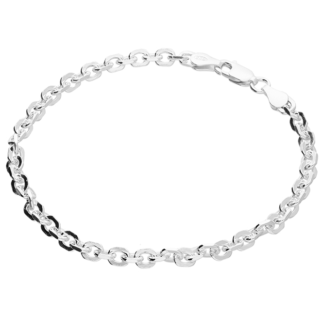 Diamond Cut Anchor Chain Bracelet