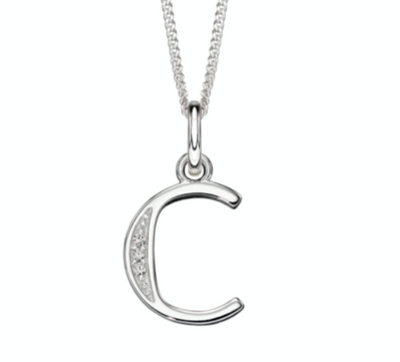 Silver Initial Letter Pendants