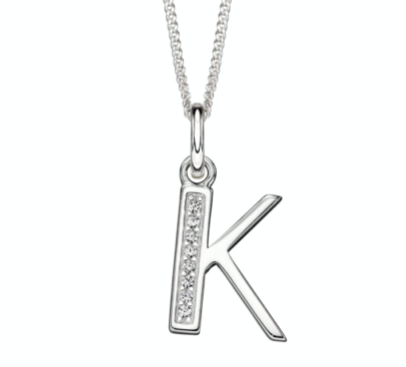 Silver Initial Letter Pendants