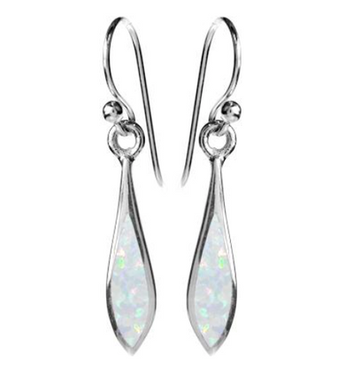 White Opal Marquis Drop Earrings