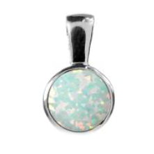 White Opal Round Pendant