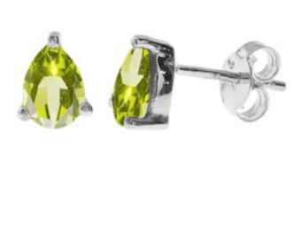 Peridot Teardrop Stud Earrings