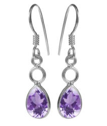 Amethyst Tear Drop Earrings