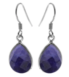 Sapphire Large Tear Drop Earrings