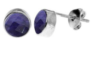 Sapphire 7mm Round Stud Earrings