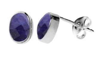 Sapphire Oval Stud Earrings