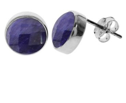 Sapphire 9mm Round Stud Earrings