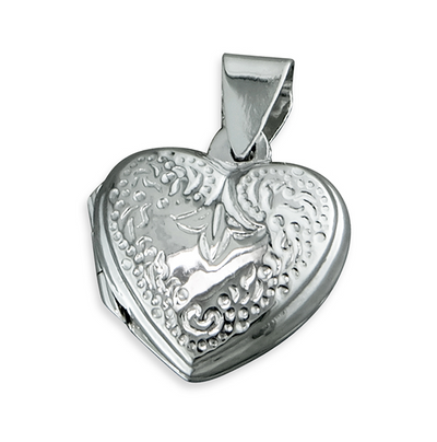 Engraved Heart Locket Necklace