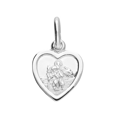 St Christopher Small Heart Necklace