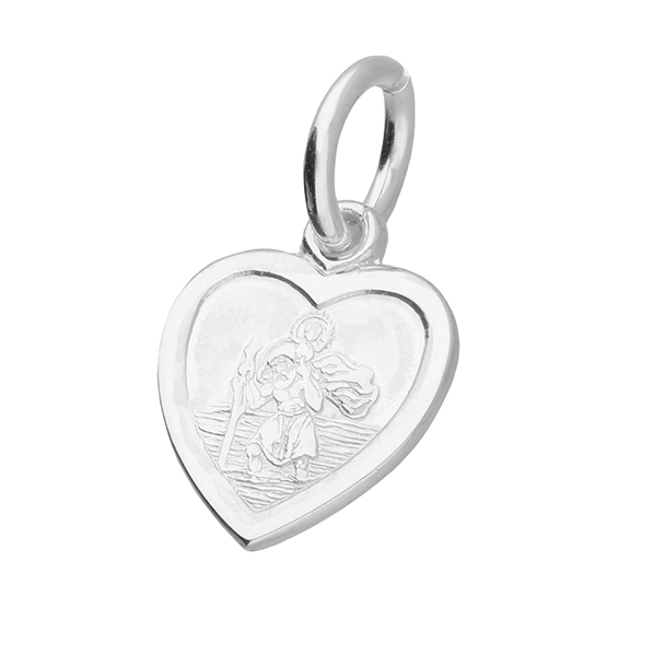 St Christopher Small Heart Necklace