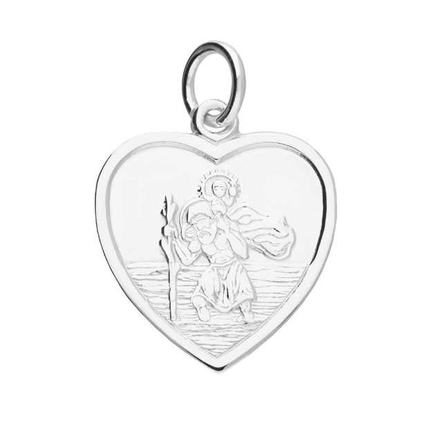 ST Christopher Heart Necklace