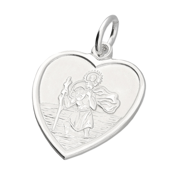 ST Christopher Heart Necklace