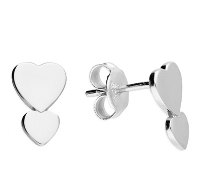 Double Heart Stud Earrings