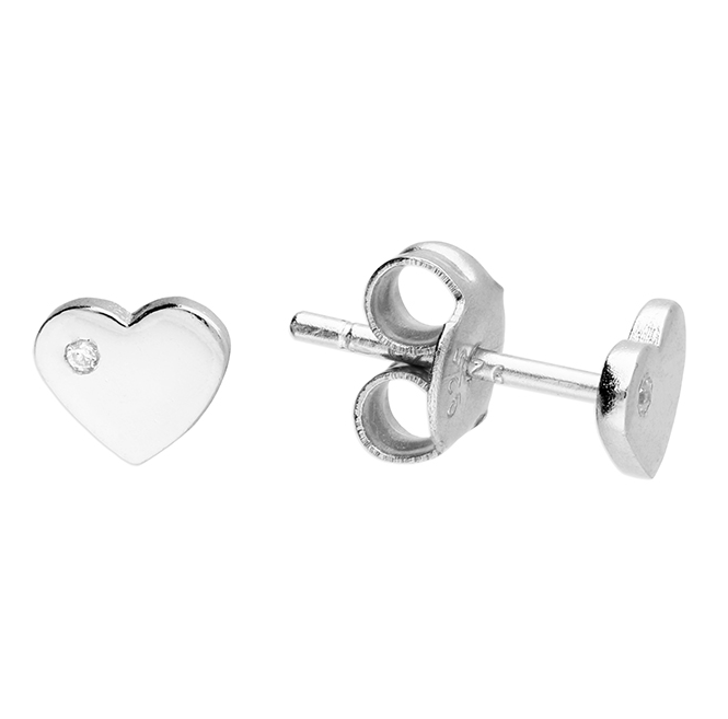 Sparkle Heart Stud Earrings