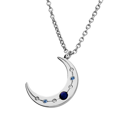 Lapis Moon Crescent Pendant