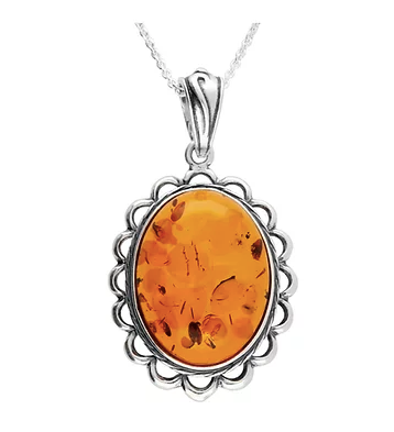 Oval Amber Pendant