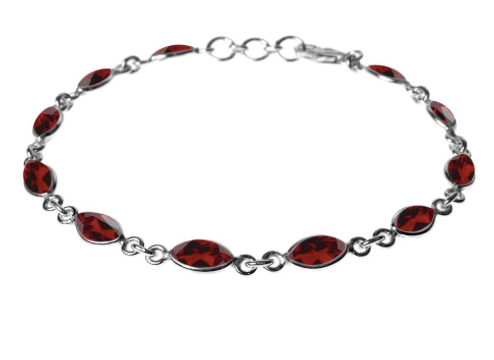 Garnet Marquise Stone Bracelet