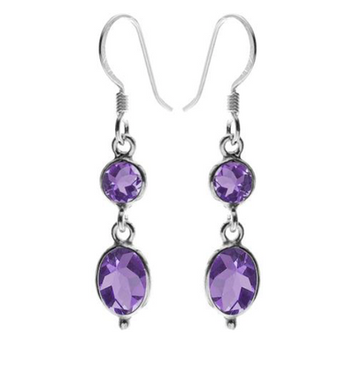 Amethyst Double Drop Earrings