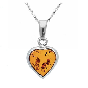 Amber Heart Pendant