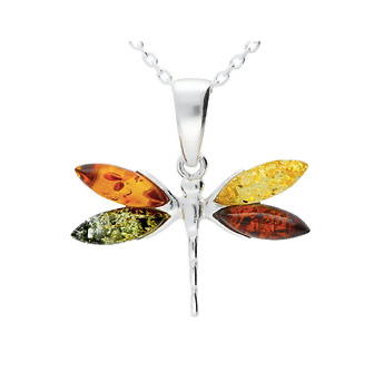 Amber Dragonfly Pendant