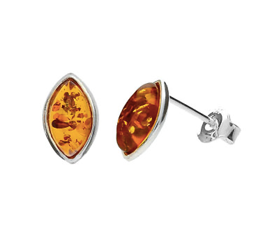 Marquise Amber Stud Earrings