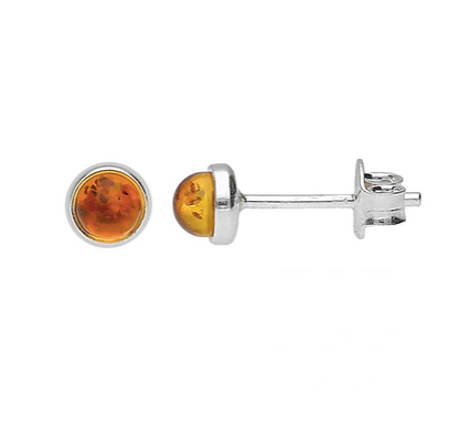 Small Amber Stud Earrings