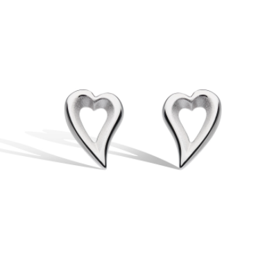 Kit Heath Desire Sandblasted Heart Stud Earrings