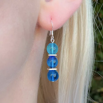 Carrie Elspeth Blue Globes Drop Earrings