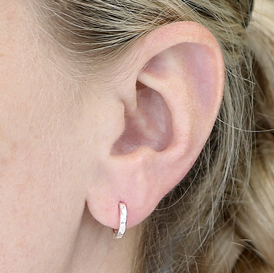 Star Crystal Huggie Hoop Earrings