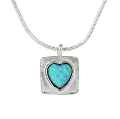 Banyan Blue Opal Heart Pendant