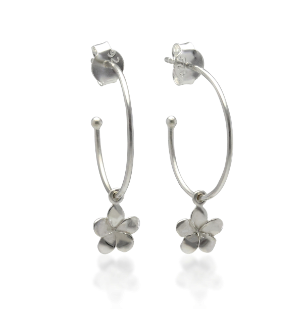 Banyan Flower Hoop Earrings