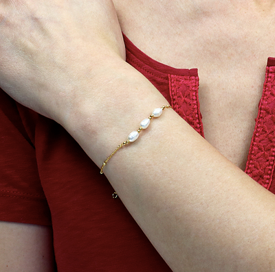 Gold Trio Pearl Bracelet