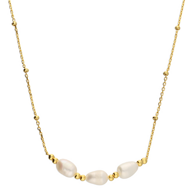 Gold Trio Pearl Necklace