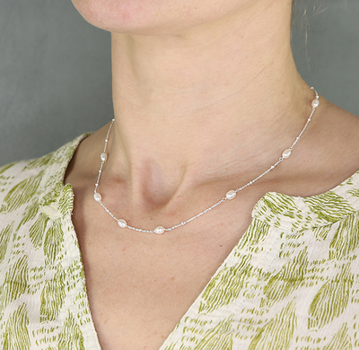 Delicate Spaced Pearl Necklace