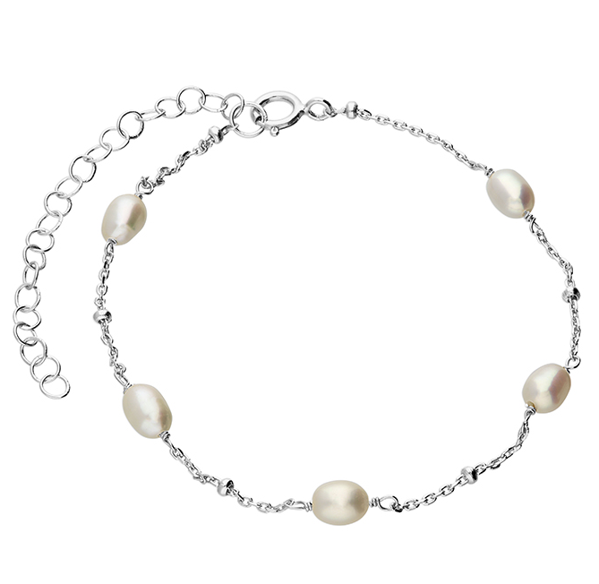 Delicate Spaced Pearl Bracelet