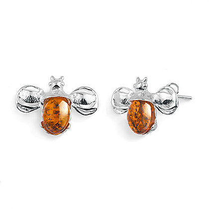 Amber Bee Stud Earrings